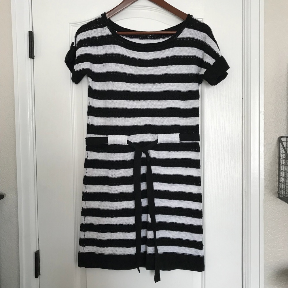 Nanette Lepore Vintage Black and White Knit Dress M